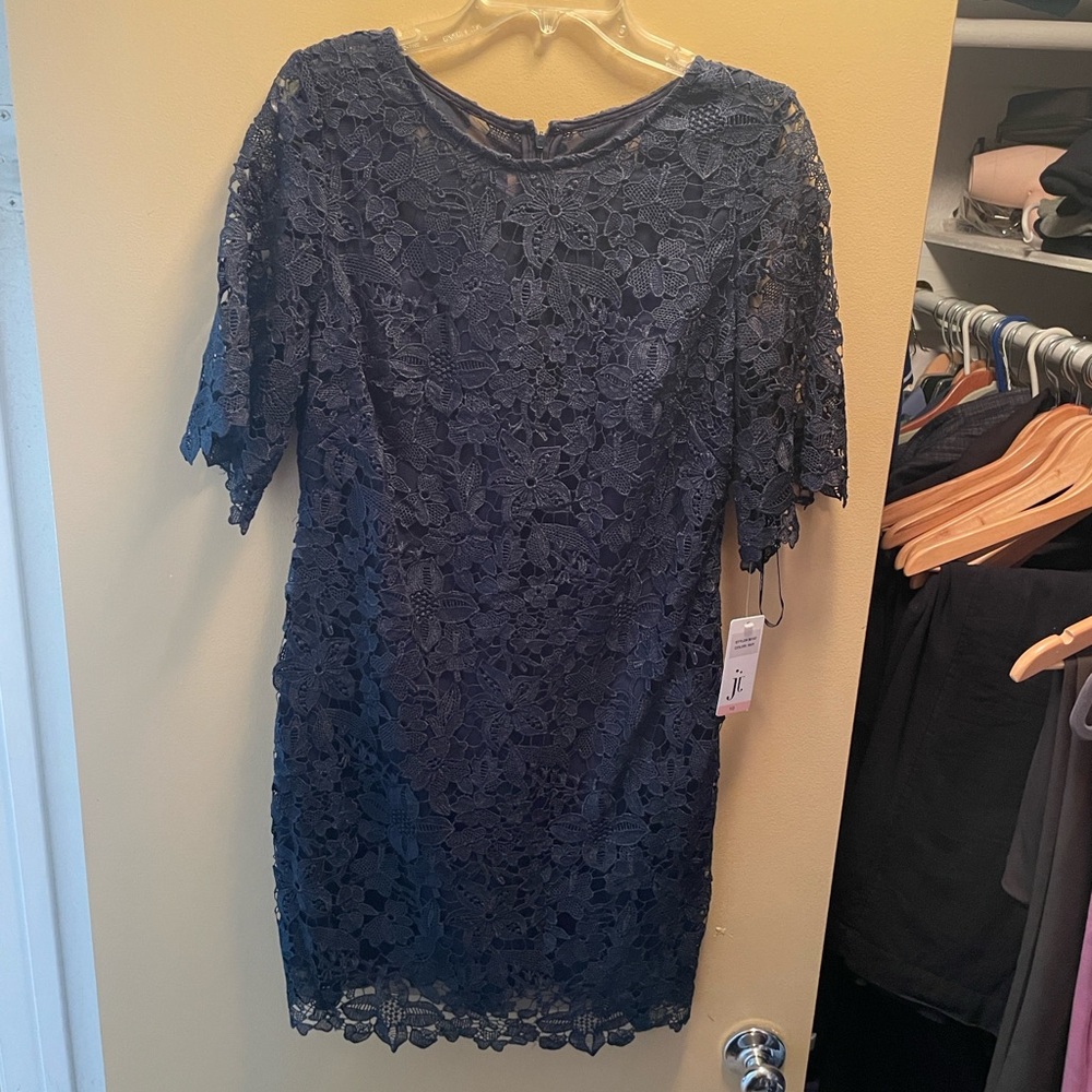 Julia Jordan Navy Lace Mini Dress